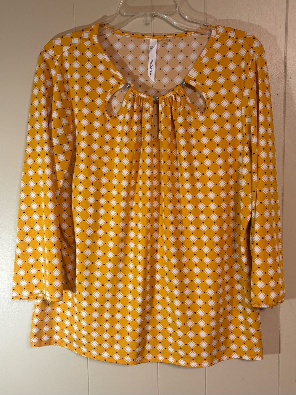 Yellow Geometric print blouse
